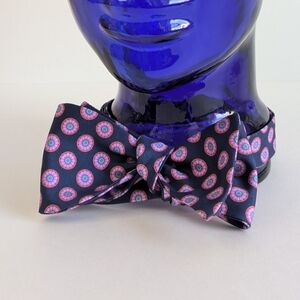 Ted Baker London Floral Medallion Silk Bow Tie Oxford Blue Pink Teal Orange